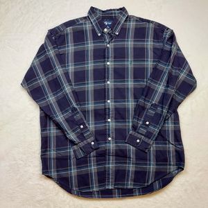 Ralph Lauren Blake 100% Cotton Button Down Long Sleeve Plaid Dress Shirt Size L
